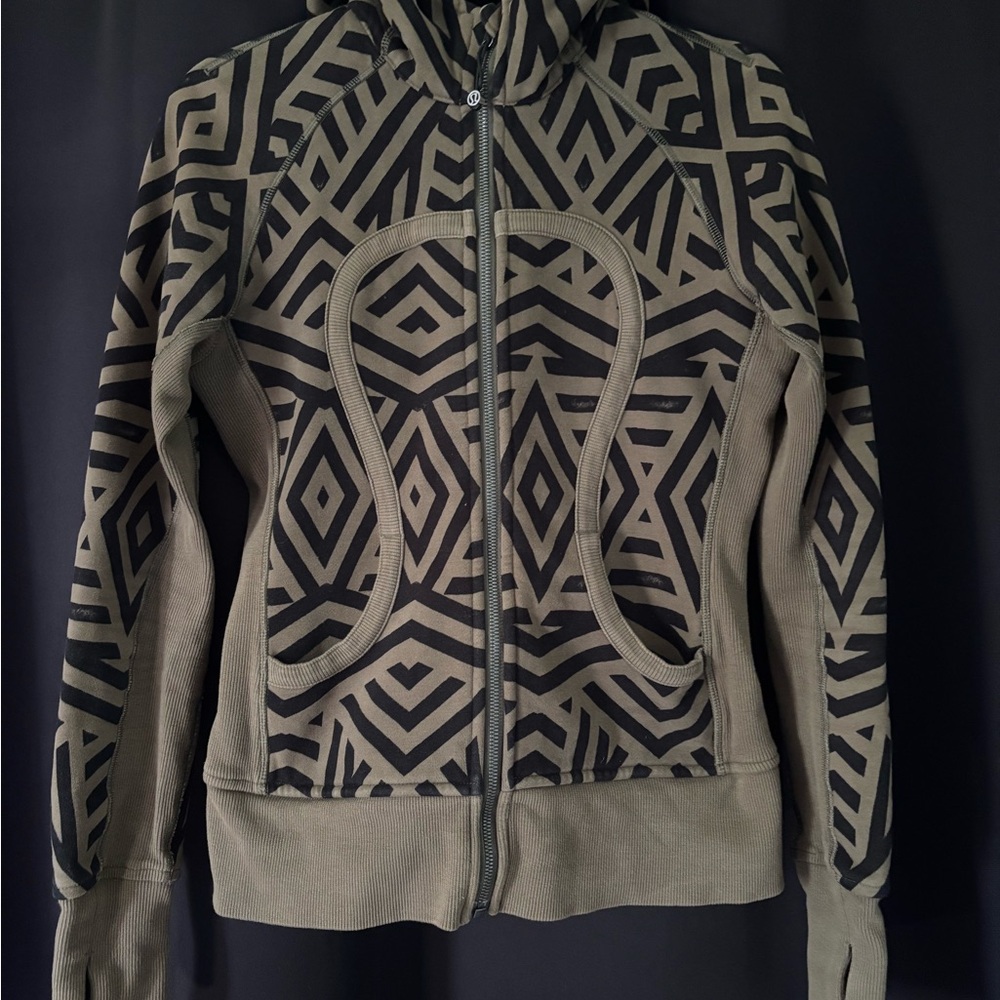 Lululemon Geometric Patterned Zip-Up Scuba Hoodie
